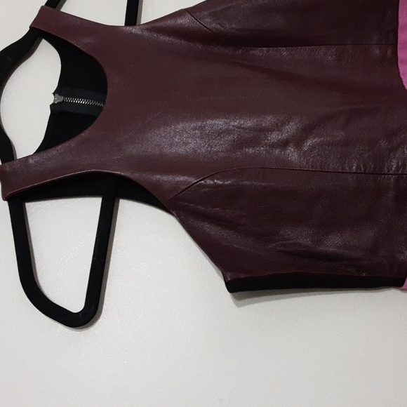 Mason Lambskin asymmetrical min formal dress women 2 colorblock retro temporary - Picture 4 of 10